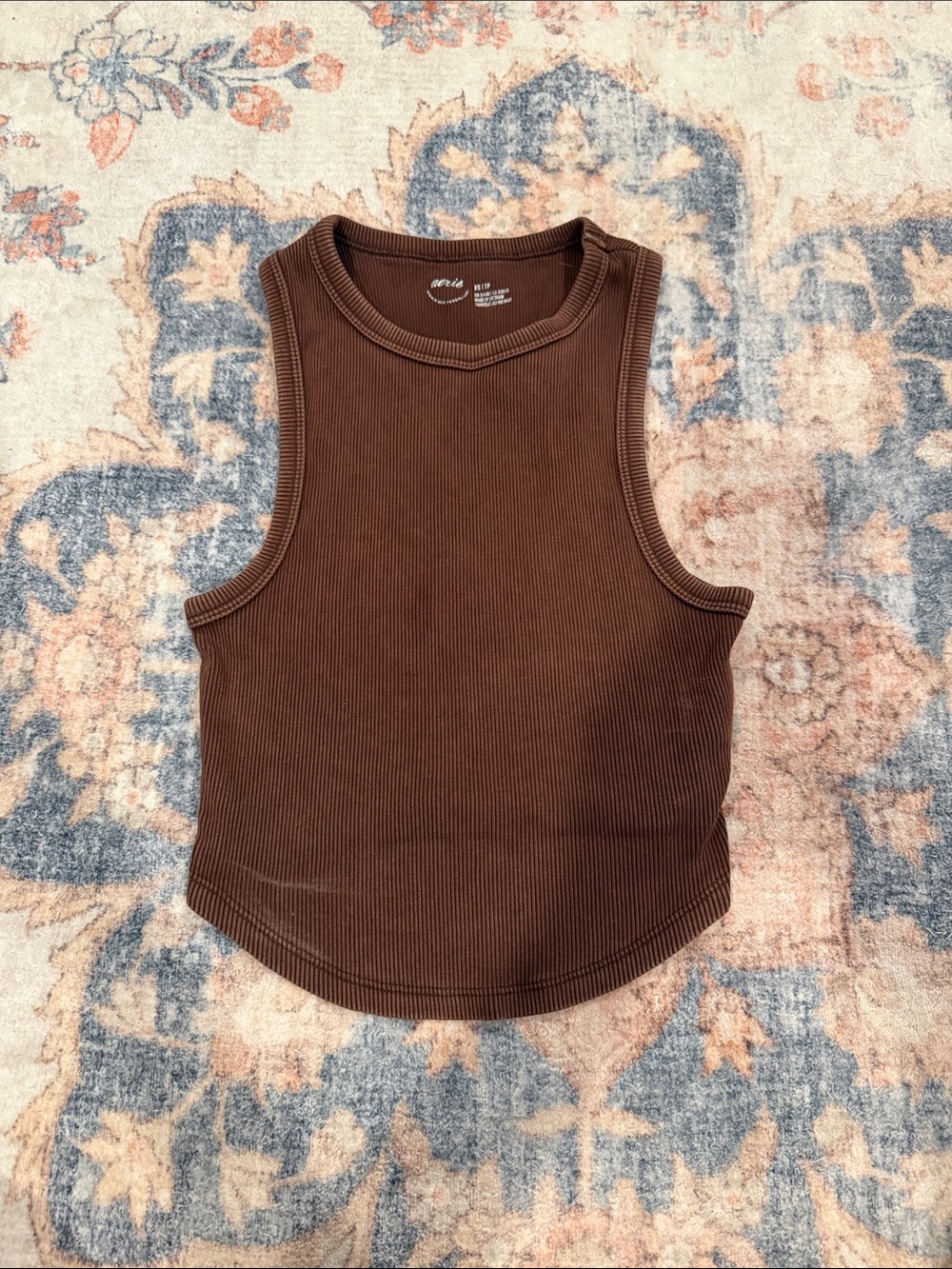 aerie Ribbed Tank Top - Brown